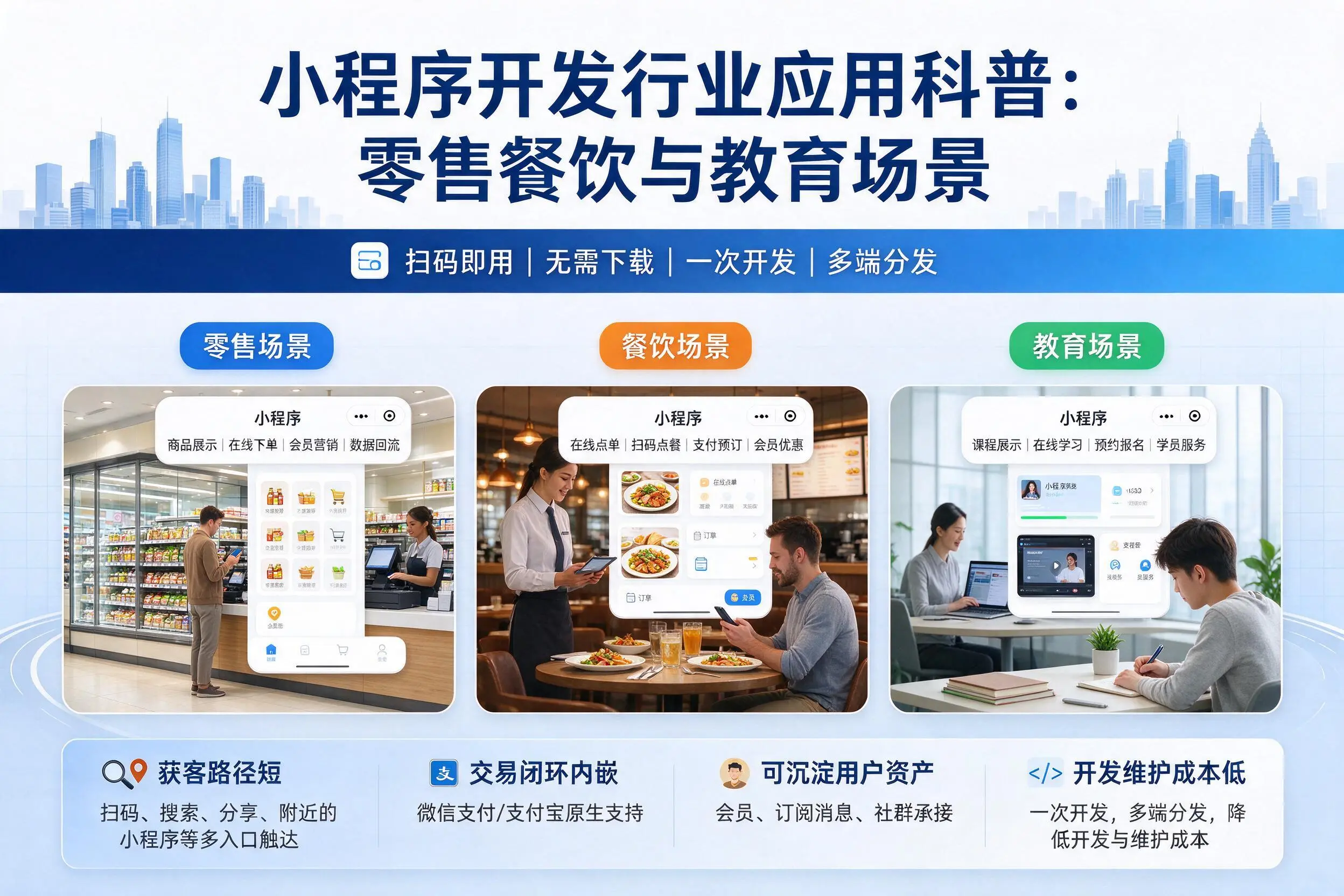 洛阳小程序开发行业应用科普：零售餐饮与教育场景