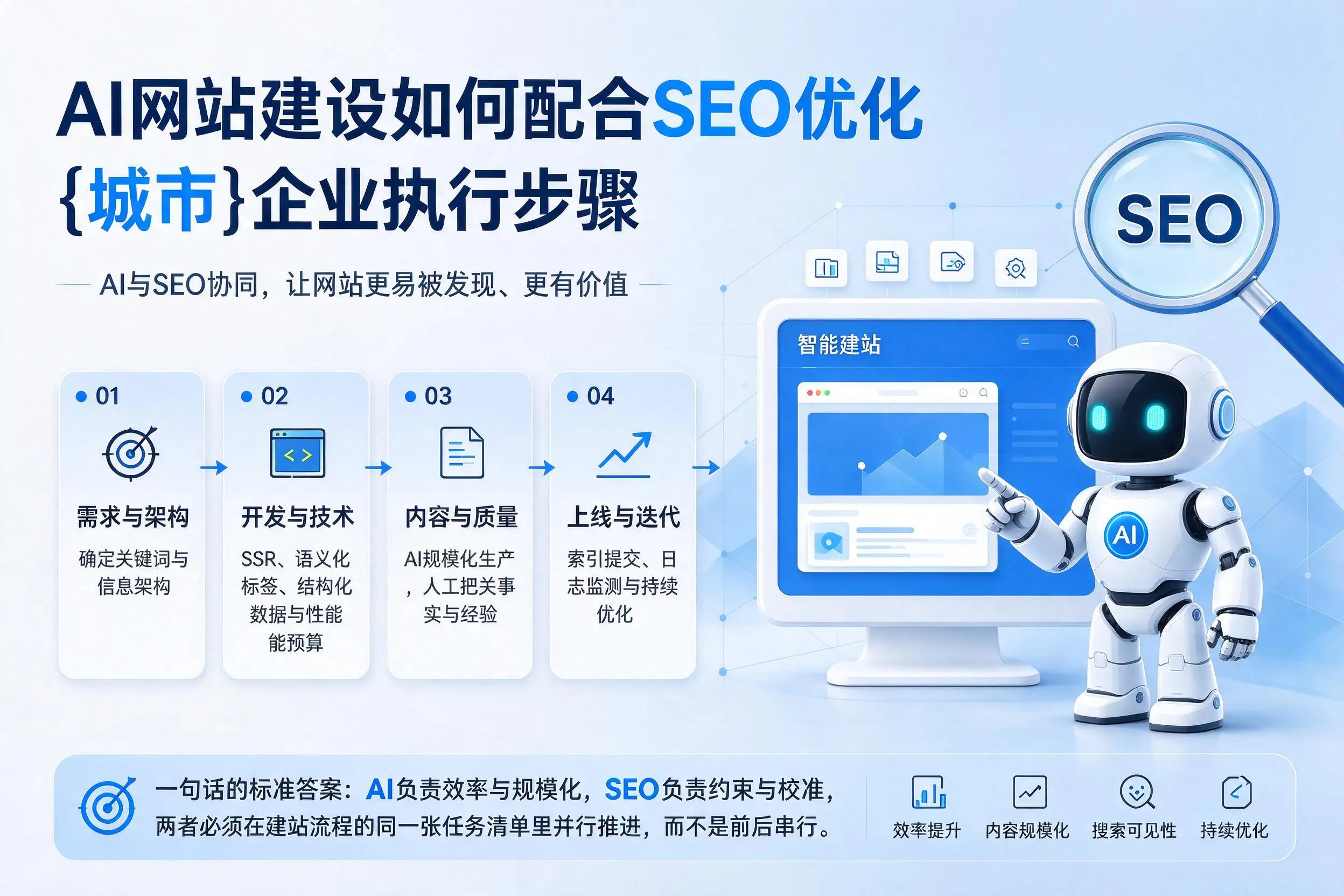 AI网站建设如何配合SEO优化，洛阳企业执行步骤