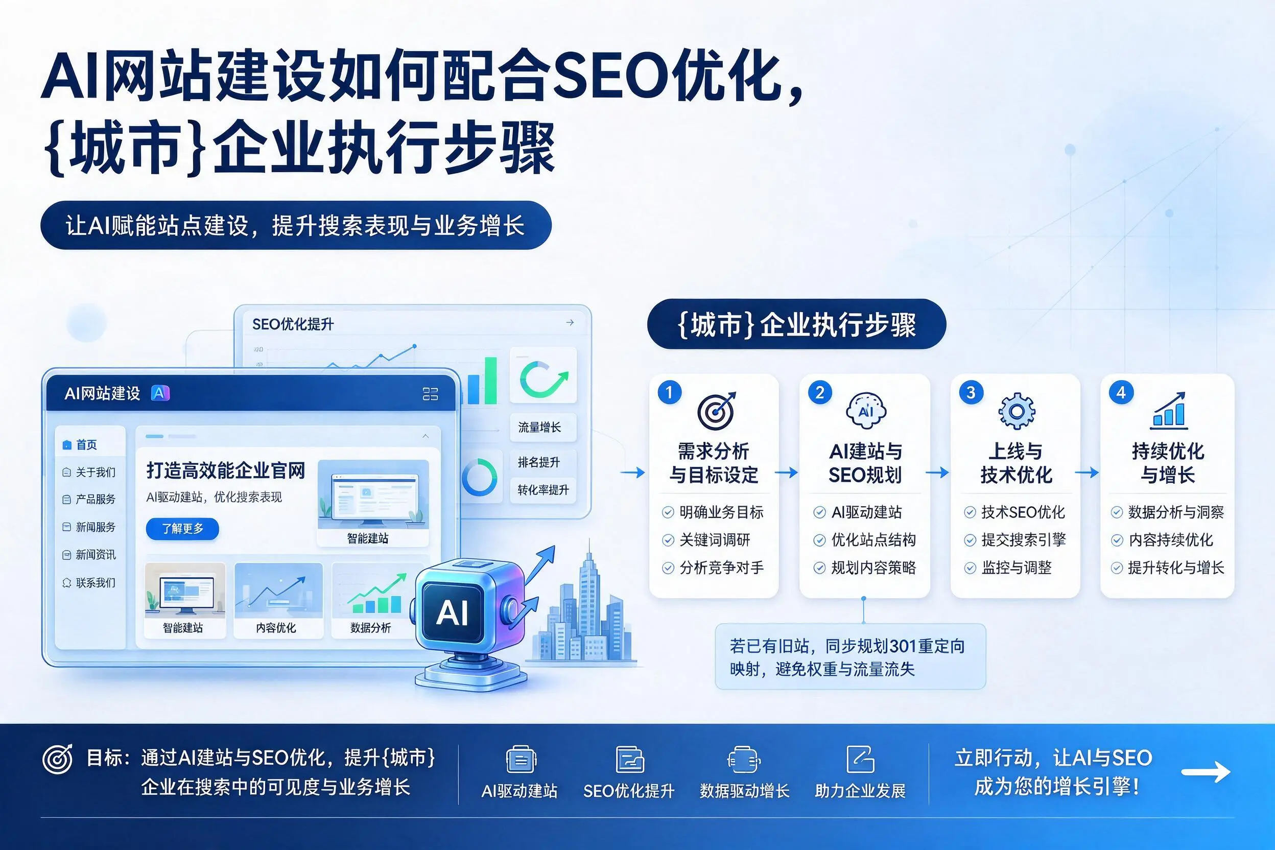 AI网站建设如何配合SEO优化，洛阳企业执行步骤
