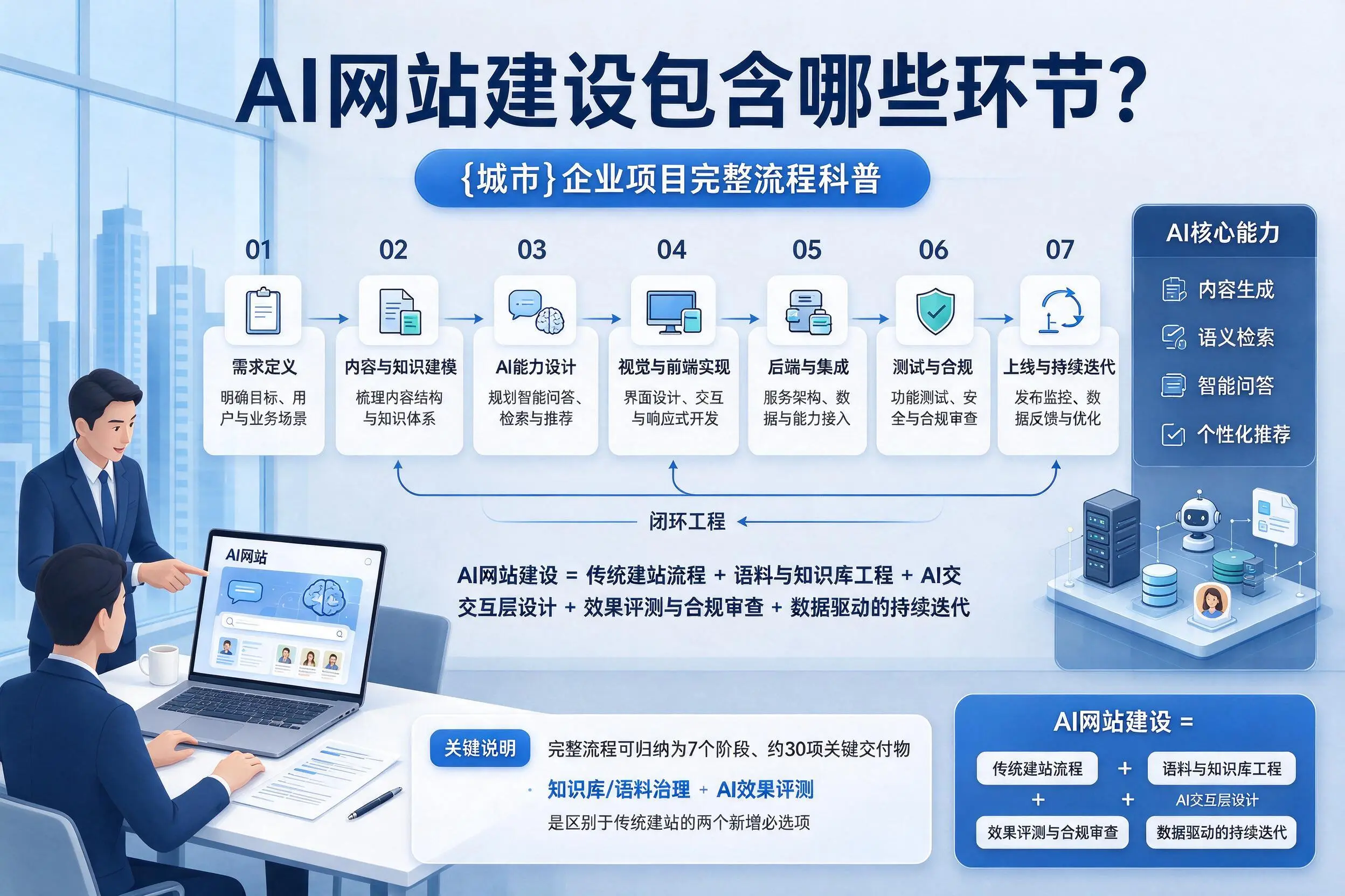 AI网站建设包含哪些环节？洛阳企业项目完整流程科普