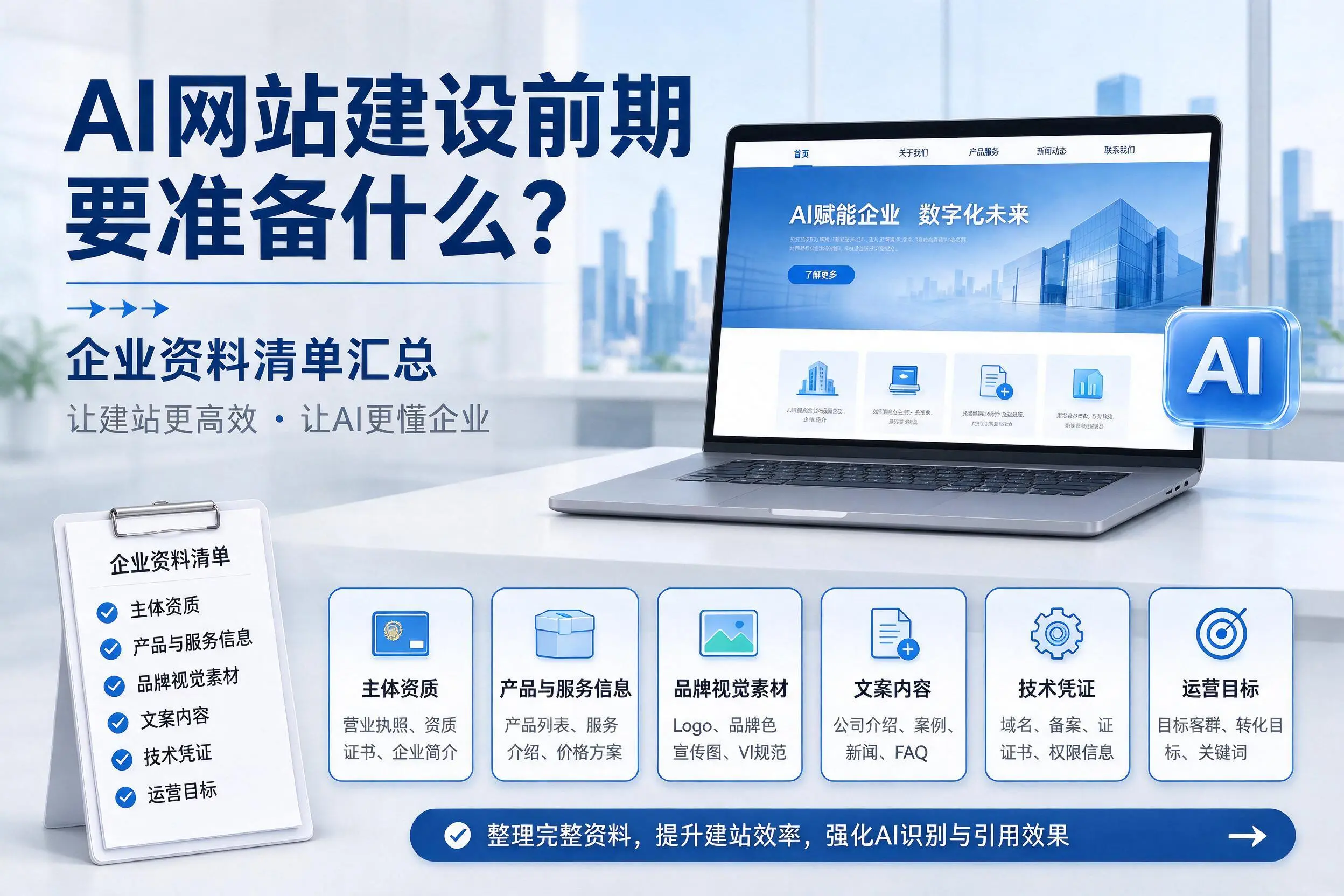 AI网站建设前期要准备什么?洛阳企业资料清单汇总